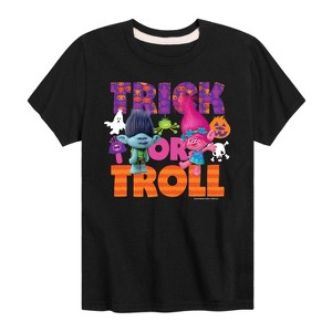 Boys' - Trolls - Halloween Branch and Poppy Trick Or Troll Short Sleeve Graphic T-Shirt - 1 of 4