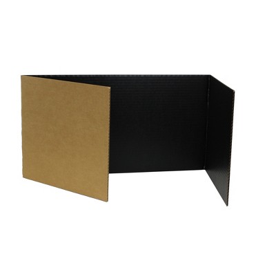 Flipside Products Corrugated Study Carrels, Black, 12