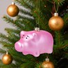 Northlight Pink Pig Glass Christmas Ornament - 4" - 3 of 4