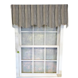 RLF Home Runner Stripe Regal 3" Rod Pocket Lining Luxurious and Elegant Window Treatment Valance 50" x 17" Gray - 1 of 4