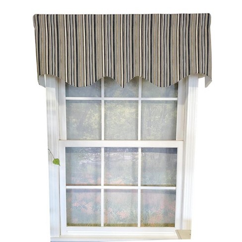 RLF Home Runner Stripe Regal 3" Rod Pocket Lining Luxurious and Elegant Window Treatment Valance 50" x 17" Gray - image 1 of 4