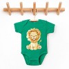 The Juniper Shop Watercolor Lion Baby Short Sleeve Bodysuit - NB - Kelly - 3 of 4