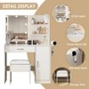 Makeup Vanity with Lighted Mirror & Lots Storage Cabinet, 3 Lighting Modes - 4 of 4
