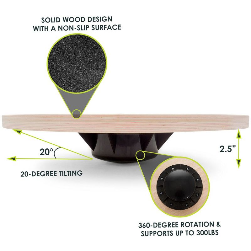ProsourceFit Wooden Balance Board, 3 of 7
