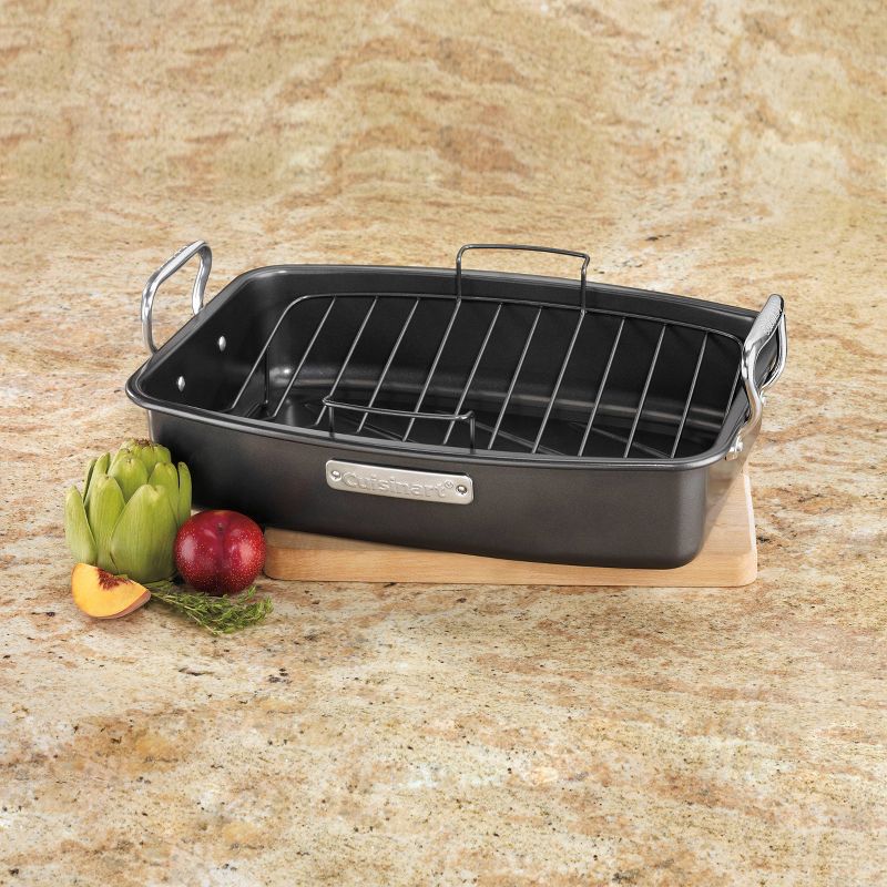 Cuisinart 17&#34; X 13&#34; Non-Stick Roasting and Lasagna Pan with Non-Stick V-Rack - ASR-1713V, 3 of 6