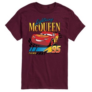 Men's - Cars - Lightning McQueen Think Fast 95 Short Sleeve Graphic T-Shirt - 1 of 4