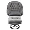 33.78" Tall Upholstered Lazy Chair With Ottoman, Metal Legs And Frame Modern Lounge Accent Chair, Soft Velvet Leisure Sofa Chair - 4 of 4