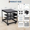Open Frame Server Rack with Casters, 2 Shelves & Adjustable Height for Network and A/V Equipment - 3 of 4