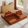 TiramisuBest Convertible Corduroy Sofa Bed Foldable Floor Couch with Cylindrical Pillow Fixed Shape Frame Lounge Furniture for Small Space - 4 of 4