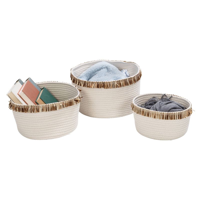 Honey-Can-Do Set of 3 Cotton Rope Baskets White, 2 of 8