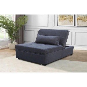 NicBex Couches for Living Room Convertible Single Sleeper Sofa Bed Fabric Folding Sofa Couch with Adjustable Backrest, Dark Gray - 1 of 4