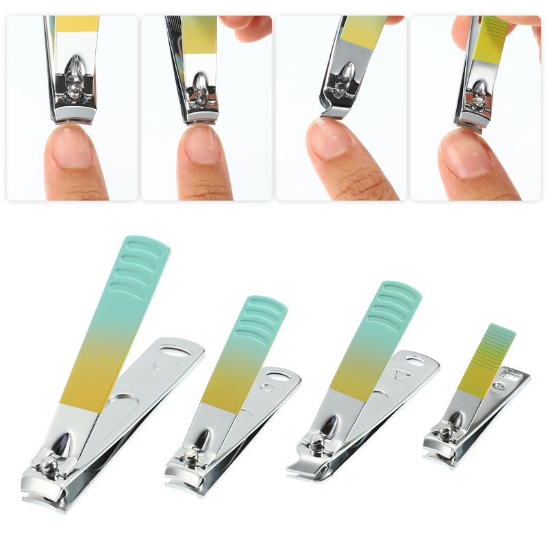 Unique Bargains Nail Clippers Nail Clipper Set for Nail Care Portable Stainless Steel Multicolor 1 Set, 3 of 7