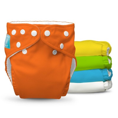 Image of Charlie Banana One-size Reusable Cloth Diapers with 5 Reusable Inserts - Tango Mango - 5pk