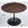 42" Round Dining Table for 4-6 Person, Modern Wood Kitchen Table with Metal Base, Circle Table for Living Room Apartment Restaurant (Only Table) - 2 of 4