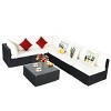 Tangkula 7-Piece Patio PE Rattan Sectional Sofa Furniture Set Wicker Sofa Conversation Set - 2 of 4