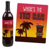 Big Dot of Happiness Tiki Luau - Tropical Hawaiian Summer Party Decorations for Women and Men - Wine Bottle Label Stickers - Set of 4 - 3 of 4