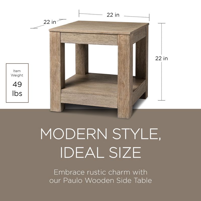 Maven Lane Paulo Wooden Side Table, 6 of 9