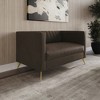 Home Design Weiss Velvet Square Arm Loveseat - 2 of 4
