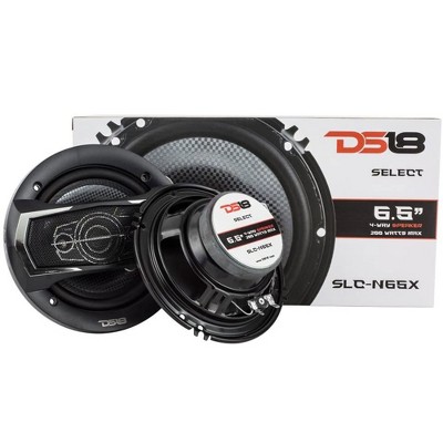 DS18 SLC-N65X SELECT 6.5 Inch 4 Way 200 Watt MAX 4 Ohm Car Stereo Coaxial Speaker with Injection Cone and Tweeters for Car Audio Sound Systems, Pair