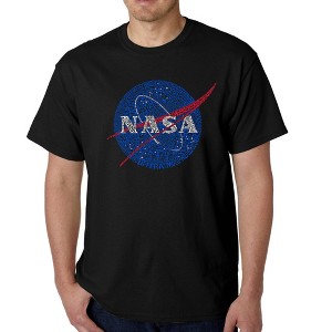 LA Pop Art Men's Word Art T-shirt - NASA's Most Notable Missions - 1 of 4