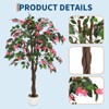 Orieon 4FT Artificial Bougainvillea Tree Pink Flowers, UV-Proof Faux Bougainvillea Plant in Pot for Indoor Outdoor Living Room Patio Decor - 3 of 4