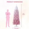 Pre-Lit Snow Flocked Pencil Christmas Tree, Gradient Lights, Foldable Metal Base, Lighted Holiday Decor - 2 of 4
