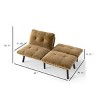 63" Convertible Velvet Sofa Bed,Modern Folding Twin Sleeper with Adjustable Backrest for Small Apartment Living Room-Baofuwish - 4 of 4