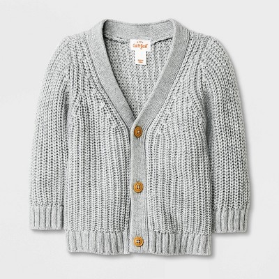 Image of Baby Front-Button Cardigan - Cat & Jack™ Light Gray 3-6M