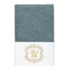 Linum Home Textiles 100% Turkish Cotton MONICA Gold Thread 3PC Embellished Towel Set - 3 of 4