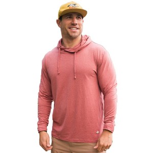 Burlebo Men's Long Sleeve Hoodie Sweatshirt (Heather Brick, Small) - 1 of 2