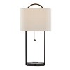 LumiSource (Set of 2) Porto 28" Contemporary Table Lamps with Wireless Charging Oil Bronze and Natural Linen Shade - 3 of 4