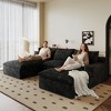 MAYEERTY 106" Modular Sofa Black - 106", Corduroy, Double-Layer, Detachable Cushions, No Assembly, for Conference Room - 4 of 4