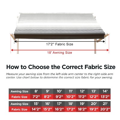 Brown Fade Vinyl RV Awning Replacement Fabric 12' x 8'