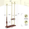 INFURNIC Garment Racks Industrial Coat Rack with Solid Wood Shelves and Stainless Steel Frame for Coats Shoes Bags, Brown, 31.5"*11.8"*70" - 2 of 4