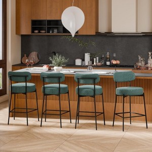 DYHOME Bar Stools Set of 4, 24 Inches Counter Height Kitchen Bar Stools with Back, Modern Metal Tall Bar Stools for Kitchen Island - 1 of 4