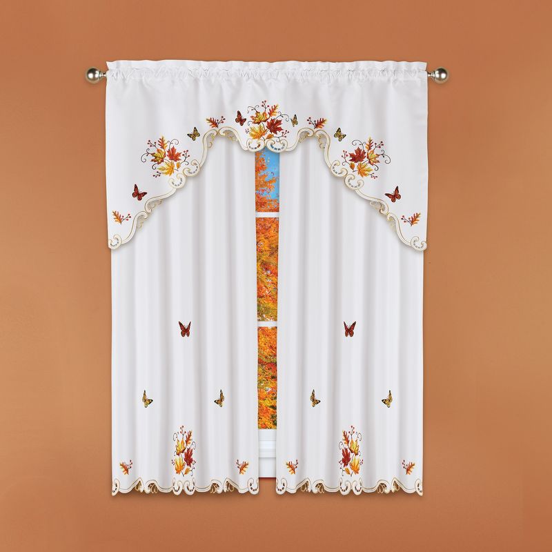 Collections Etc Fall Leaves Butterfly Curtains, 3 of 4