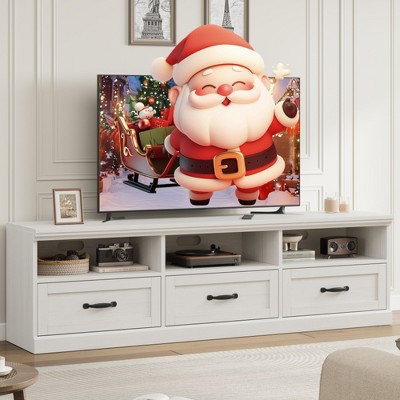 TV Stand for 75 Inch TV, Mid-Century Modern Entertainment Center with Storage, TV Console Media Cabinet with Drawer, for Living Room