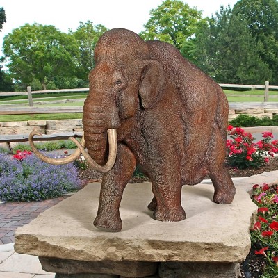 Large Brown Resin Woolly Mammoth Ice Age Statue