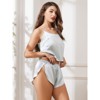 SilkSilky Women's Adjustable Spaghetti Strap Pure Silk Camisole Set - 4 of 4
