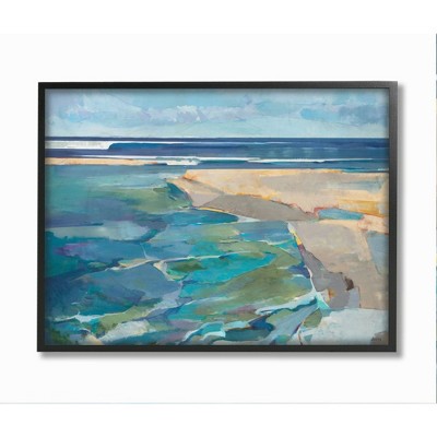 Stupell Industries Abstract Beach Landscape Pastel Cubism Painting
