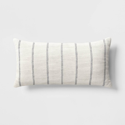 Black and white discount striped lumbar pillow