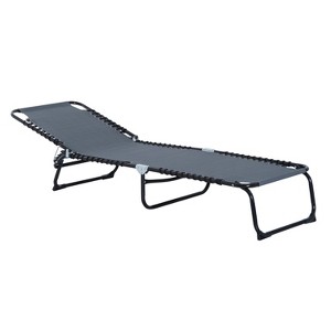Gulches Folding Chaise Lounge Pool Chair, Patio Sun Tanning Chair, 4-Position Reclining Back, Breathable Mesh Seat for Beach, Yard, Patio, Gray - 1 of 4