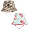 Hudson Baby Infant Girl 4Pc Sun Protection Hat, Blush Rose Leopard Mint Floral Leopards, 0-12 Months - 3 of 3