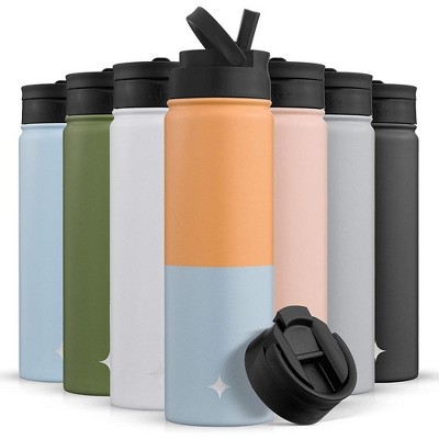 Stainless Steel Insulated Water Bottle Set With 3 Lids - Keep Your Drinks  Hot Or Cold All Day Long - Temu