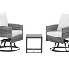 3-Piece Wicker Patio Seating Set with Swivel Chairs and Coffee Table, Outdoor Rattan Furniture for Porch, Balcony, Garden or Deck-The Pop Home - 4 of 4