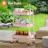 LunaLulinlk 3 Tier Small Rolling Cart, Metal Clutter Storage Organizer Kitchen Trolley, Office Shelving - 2 of 4