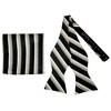 Men's Stripes 2.75" x 4.75" Adjustable 16" - 20" Freestyle Self Tie with Hankie Set - 2 of 4