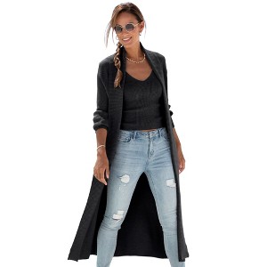 Women's Long Knit Cardigan - LASCANA - 1 of 4