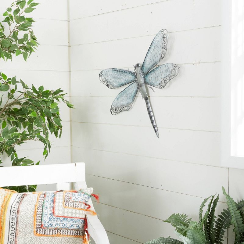 Eclectic Metal Dragonfly Wall Decor Turquoise - Olivia &#38; May, 3 of 7