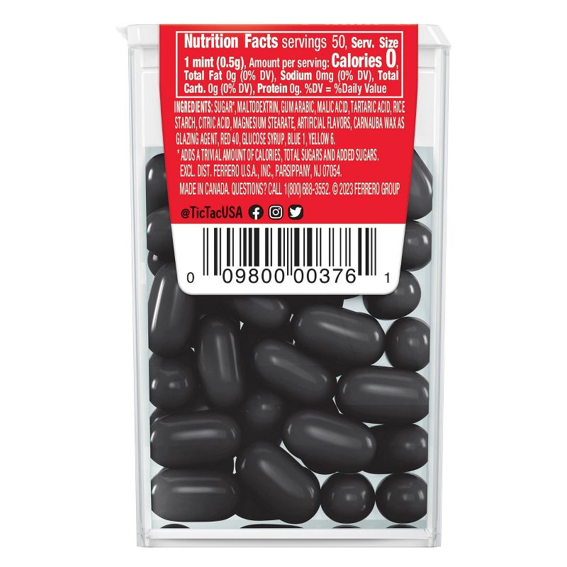Tic Tac Naughty Or Nice Lumps Of Coal Sour Cherry Mints, Holiday Treats - .840z Single Pack, 3 of 7